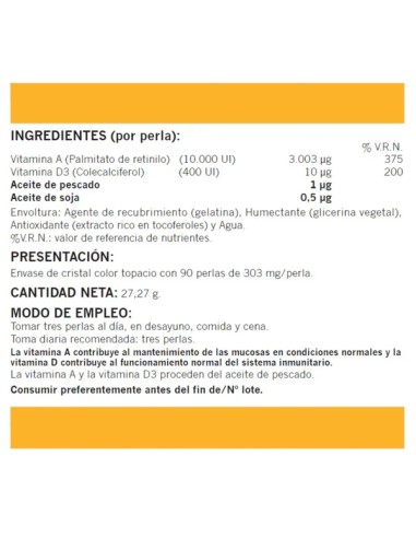 VITAMINA A&D3(10000 U.I-400 U.I) 250...