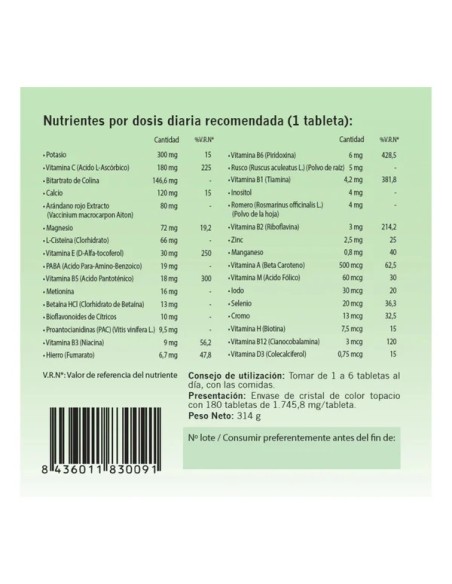 VASCUSAN ADVANCED 180 TABLETAS