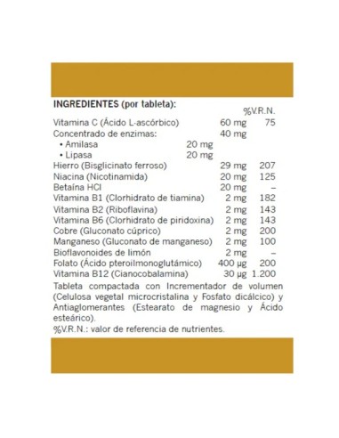 ORGANIC IRON 40 MG 60 TABLETAS...