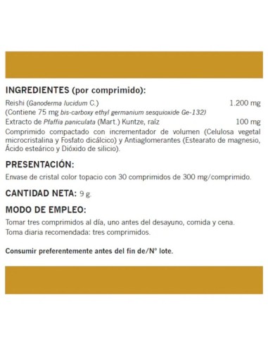 ORGANIC GANOCIDUM GE-132 30 TABLETAS...