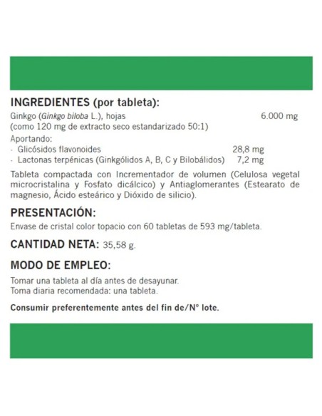 GINKGO BILOBA ESTAND. 6000 mg 60 CAP NATUREMOST