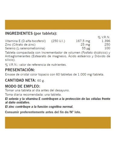 VITAMINA E + SE+ ZN 90 TAB NATUREMOST